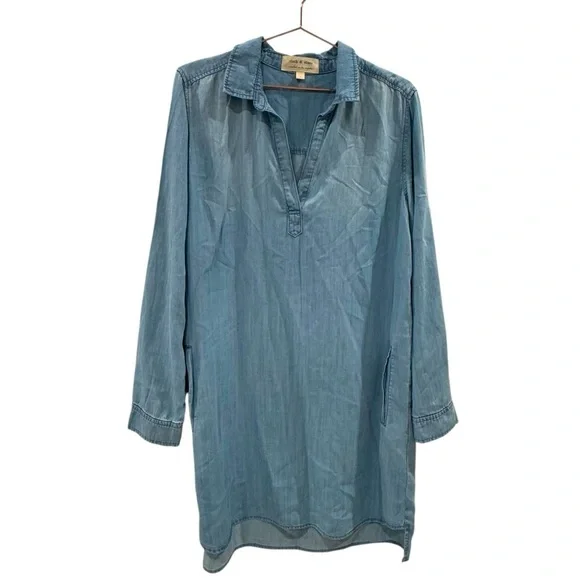 Anthropologie Light Blue Long Sleeve Dress - Picture 1 of 6